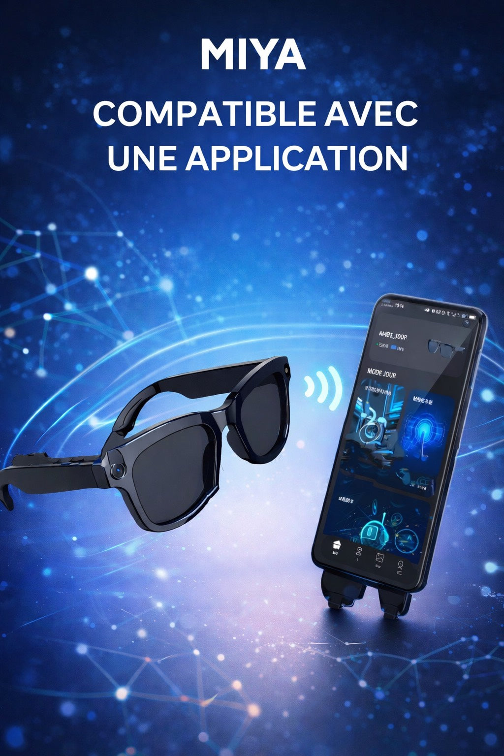 Lunette Intelligente Tactile WIFI/Audio/Photo-Vidéo Camera-HD/Traduction Instantanée